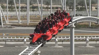 Formula Rossa (world's fastest roller coaster) off ride at Ferrari World Abu Dhabi