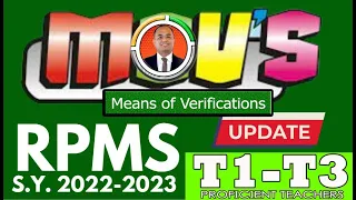 T1-T3 RPMS-PPST MOV's S.Y. 2022-2023 II by Teacher Jem Rymon