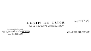 Clair de Lune - Claude Debussy || Arr. for Violin and Piano (Score Video)