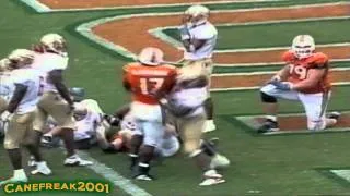 2000 Miami Hurricanes vs Florida State Highlights