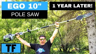 EGO 10-INCH POLE SAW REVIEW [Power+ PSA1000] - (1 Year Later!) at Lowes (Best Pole Saw?)