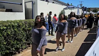 Alabama State University marching into the VET after the Sonic Boom: Jackson State Homecoming 2023