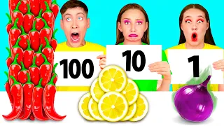 100 Capas de Alimentos Desafío | Impresionante Trucos de Cocina por HAHANOM Challenge