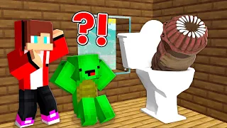 WORM STUCK In A TOILET? MIKEY And JJ Survive In Room For 24 Hours In Minecraft - Maizen