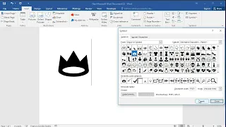 How to insert crown symbol in word