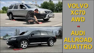 Volvo XC70 - V70 XC AWD vs Audi A6 C5 Allroad - 4x4 tests on rollers