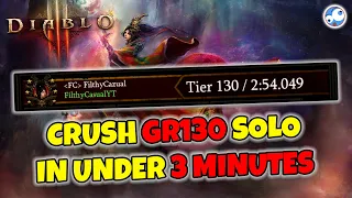 Crush GR130 in under 3 minutes Diablo 3 Season 28 Tal Rasha Meteor Wizard Speed Build Guide