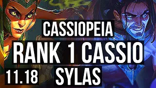 CASSIOPEIA vs SYLAS (MID) | Rank 1 Cassio, 67% winrate, 7/1/3, Dominating | KR Challenger | v11.18