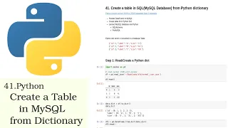 Python Create a Table in MySQL from Dictionary