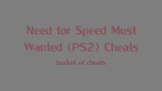 Need For Speed Most Wanted (PS2) Cheats