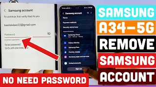 How To Remove Samsung Account A34-5G Without Password ! How To Delete / Log Out Samsung Account