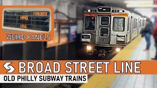 Riding the Broad Street Subway Line in Philadelphia | Old Trains with Strange Signs