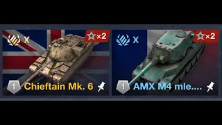 Танки первой волны аукциона | Chieftain Mk.6 + AMX M4 MLE #wotblitz