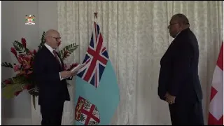 Fijian President receives presentation of credentials from the Ambassador of Switzerland