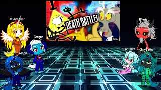 Mlp villains react to Bill Cipher vs Discord Death Battle.