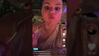 Selena Gomez shares new tiktok listening to 34+35 by Ariana Grande