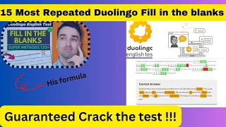 15 Most Repeated Duolingo English Test Fill in the blanks | Duolingo Fill in the blanks Samples