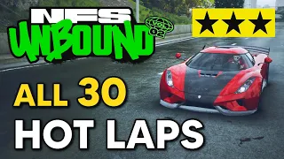 NFS Unbound - ALL 30 Hot Lap Locations (All 3 Stars & Rival Scores Beaten)