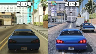 GTA SA 2004 VS 2023 Remake Graphics Comparison - GTA San Andreas Remake Concept [GTA 5 PC Mods]