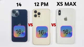 iOS 16.6 SPEED TEST (2023) - iPhone 12 Pro Max Vs iPhone 14 Vs iPhone Xs Max