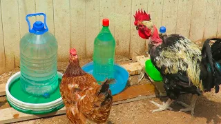 Como hacer Bebedero para gallinas o animales gratis con botellas