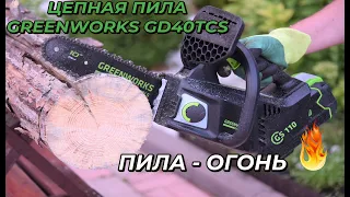 Аккумуляторная цепная пила Greenworks GD40TCS: обзор и тест