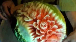 mom's day flowers fruit carving