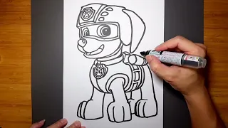 How to Draw ZUMA of Paw Patrol cute & easy (step be step)