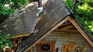 Installing a Metal Roof on an Off Grid Log Cabin Alone | Alaska Update