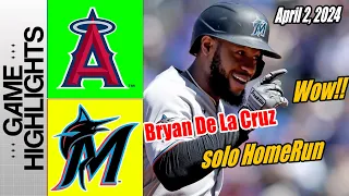 Miami Marlins vs Los Angeles Angels [Highlights] Bryan De La Cruz Solo Home Run in the 9th  💯💯💯