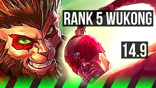 WUKONG vs LEE SIN (JGL) | Rank 5 Wukong, 68% winrate, 10/2/14, Godlike | TR Master | 14.9
