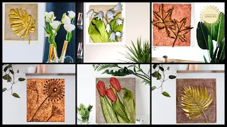 6 Beautiful Floral & Leaf Patterned Wall Art Ideas|gadac diy|Wall Decoration Ideas|Craft Ideas diy