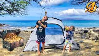 Beach Camping, Fishing and Aloha Treasure Hunting in Hawaii!