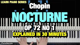 HOW TO PLAY - CHOPIN - "NOCTURNE IN E MINOR" OP. 72 NO. 1 (PIANO TUTORIAL LESSON)