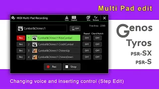 Multi Pad - changing voice and inserting control (Step Edit)