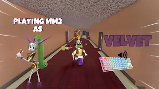 VELVET DESTROYS TEAMERS IN MM2 + GAMEPLAY (KEYBOARD ASMR)