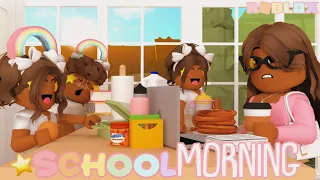 Family's FIRST DAY OF SCHOOL! *MORNING ROUTINE* Roblox Bloxburg Roleplay