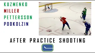 #Canucks - Pettersson, Kuzmenko, Miller and Podkolzin Shooting After Practice