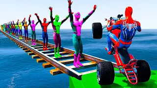 GTA V spiderman Epic Car Racing! With Super Cars, Motorcycle With Trevor! New Stunt Map Challenge