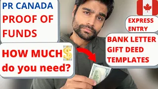 PROOF of FUNDS - Canada PR - Express Entry - BANK LETTER/GIFT DEED Templates