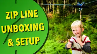 backyard ZIPLINE for kids | CTSC 75 foot ZIPLINE unboxing and setup | Fun-sized Adventures