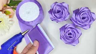 How to make a ribbon rose? DIY Ribbon Rose Flowers. DIY