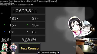 osu! | ave;new feat. Sakura Saori - Piste SMILE Non-stop!! [Insane] +HD