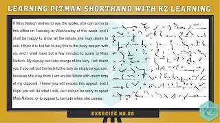 Exercise No.26 (60 WPM) Pitman Shorthand Dictation - KZ Learning
