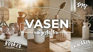 DIY Vasen im BOHO Style bemalen & spachteln | Upcycling Ideen