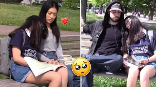 Student Falls Asleep on Strangers While Studying 🥺 - Social Experiment