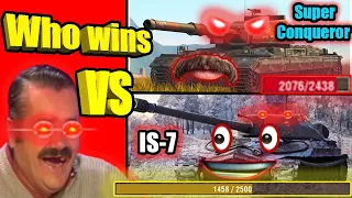 IS-7 VS Super Conqueror 😱😂Who wins??? WOT BLITZ EXE LOL