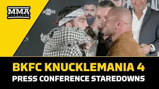 BKFC Knucklemania 4 Press Conference Staredowns | Mike Perry vs. Thiago Alves | MMA Fighting