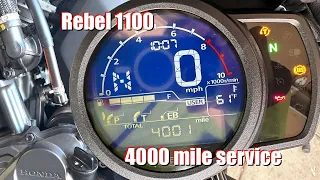 Honda Rebel 1100 4000 mile maintenance service