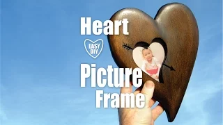 DIY Wood Heart Picture Frame Valentines Day Craft